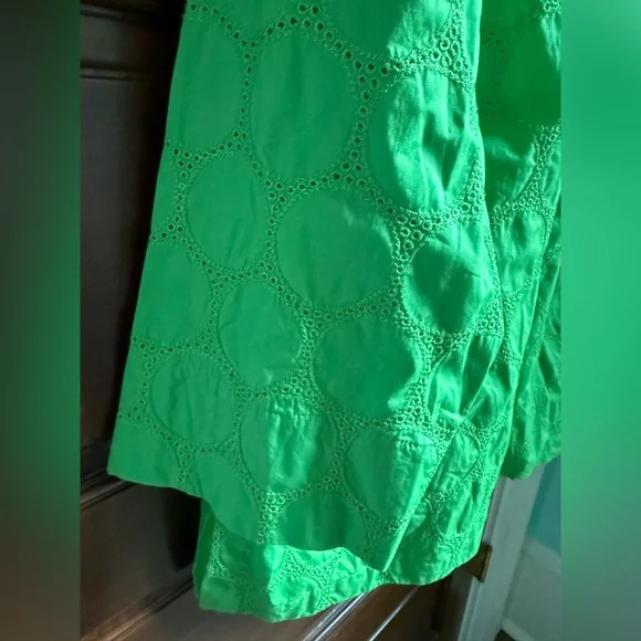 NWOT Sigrid Olsen Plus Green Eyelet Oversized Button Down Shirt - Picture 8 of 11